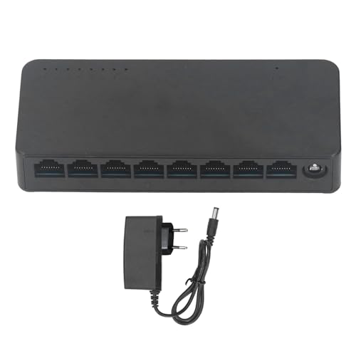 Dioche 8-Port-Netzwerk-Switch, Ethernet-Switch für Heimbüro, Kompakter Ethernet-Splitter, Tragbarer Switch, Hohe Übertragungsrate, Zuverlässige Leistung, Plug-Play (EU-Stecker) von Dioche