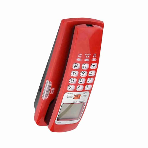 Dioche Corded Telefon mit FSK/DTMF -Anrufer -ID und Blitzschutz für die Verwendung von Heim und Büro Schreibtisch Wandverlängerung der Wandmontage in Silber (Rot) von Dioche
