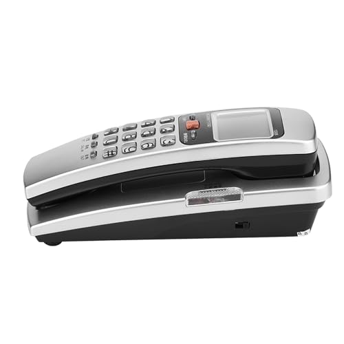 Dioche Corded Telefon mit FSK/DTMF -Anrufer -ID und Blitzschutz für die Verwendung von Heim und Büro Schreibtisch Wandverlängerung der Wandmontage in Silber (SILVER) von Dioche
