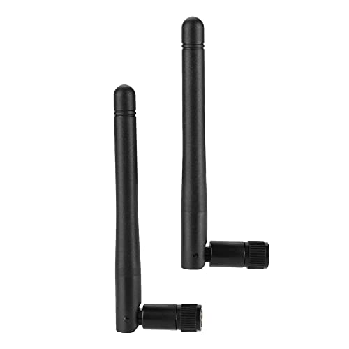 Dioche Dell Antenna Gain Antenne ABS Schwarz 2 Stück Dualband-WLAN-Router High Gain SMA-Schnittstelle Wireless-Netzwerkkarte Externe Antenne(2Dbi) (2DBi-Antenne) von Dioche