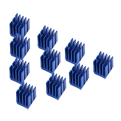 Dioche Kühlkörper Autocollant Kühler für Schrittmotor Aluminium Blau 10 Stück Blauer Aluminium Schrittmotortreiber Kühlkörper Kühlrippen Kühler für 3D-Drucker von Dioche