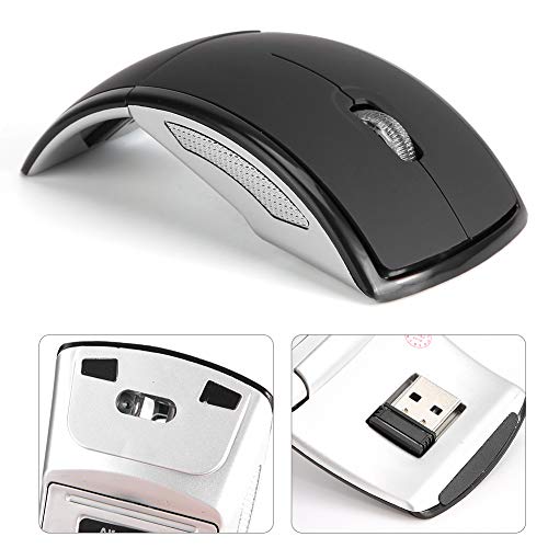 Dioche Maus Drahtlose Maus Zd 01 2.4G Drahtlos Faltbare Ergonomische Bogen Maus Mäuse Schwarz mit USB-Empfänger für Notebook von Dioche