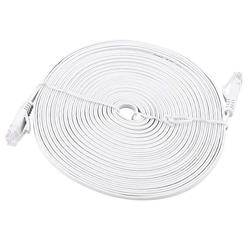 Dioche RJ45 Cat6 LAN-Kabel, Flaches LAN-Kabel, weiß, RJ45 Cat6 Ethernet-Netzwerk, Flaches LAN-Kabel, UTP-Patch-Router-Kabel, 1000 M, weiß, 0,5 M (10M) von Dioche