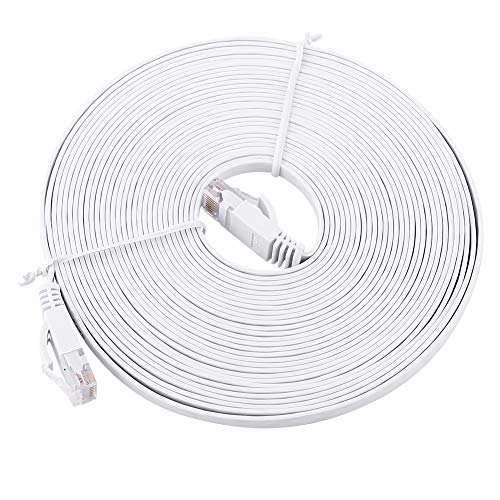 Dioche RJ45 Cat6 LAN-Kabel, Flaches LAN-Kabel, weiß, RJ45 Cat6 Ethernet-Netzwerk, Flaches LAN-Kabel, UTP-Patch-Router-Kabel, 1000 M, weiß, 0,5 M (8M) von Dioche