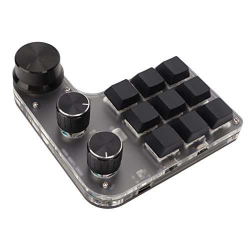 Dioche Ro Tastaturro Keypadylic Programmablero Tastatur 9 Tasten 3 Knöpfe Usbetooth-Anschluss OSU Gaming-Tastatur für Office Music Media von Dioche