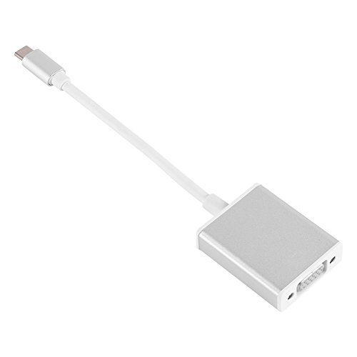 Dioche USB 3.1 Typ C zu VGA Adapter Typ C zu VGA Konverter Aluminiumlegierung CNC USB 3.1 Typ C zu VGA Video Adapter Konverter Kabel Draht Stecker Stecker Silber (Silber) von Dioche