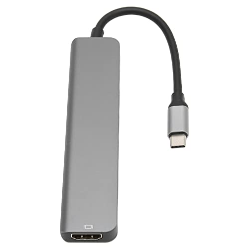 Dioche USB-C-Hub USB-C-Hub Aluminiumlegierung USB-C-Hub 7-in-1-Multiport-Aluminiumlegierung Hd USB C zu 4K 30Hz Hd Multimedia-Schnittstelle Ethernet zu USB-Adapter von Dioche
