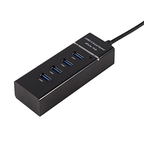 Dioche USB3.0 Konverter Adapter Kunststoff High Speed ​​4 Port USB 3.0 Hub Konverter Adapter Tragbarer Extender für MacBook Kartenleser Schwarz (Schwarz) von Dioche