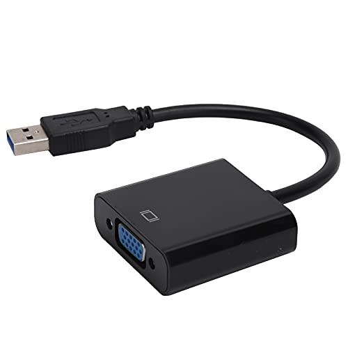Dioche USB3.0-zu-VGA-Konverter USB3.0-zu-VGA-Konverter Abs USB3.0-zu-VGA-Konverter 5 Gbps HD 1080P-Adapterkabel 15-polige Buchse Externe Grafikkarte (Schwarz) von Dioche