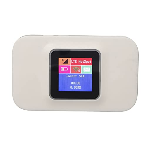 Dioche WLAN Router SIM Karte, Pocket Router 4G Tragbarer WLAN-Router MiFi, 3000 mAh-Akku, 4G/LTE bis zu 150Mbit/s Download/ 50Mbit/s Upload, Farbbildschirm Hotspot, für Europa Home, Arbeit, Reisen von Dioche