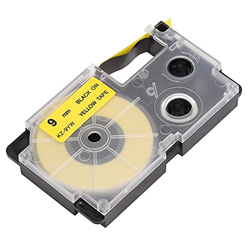 Etikettenbandkassette Etikettenbandkassette 9 Mm Bandkassette für Label Maker Drucker Kl 60 120 170 780 820 Cw L300 (Schwarz auf Gelb) (9 mm schwarz auf gelbem Hintergrund) von Dioche