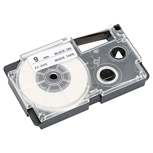 Etikettenbandkassette Etikettenbandkassette 9 Mm Bandkassette für Label Maker Drucker Kl 60 120 170 780 820 Cw L300 (Schwarz auf Gelb) (9 mm schwarz auf weißem Hintergrund) von Dioche