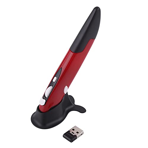 Kabellose Maus Kabellose Air Mouse 2,4 GHz Kabelloser Optischer Stift Air Mouse Einstellbar 500 1000 DPI Für Cfor OMPuters Laptop Grau (Rot) von Dioche
