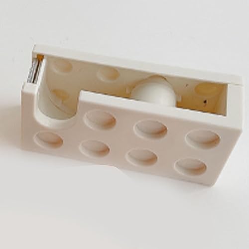 Netter Baustein -Klebebandspender - Einfach Schneidkassettenband für Schule, Büro, Studienraum Gelb, PP Material (WHITE) von Dioche