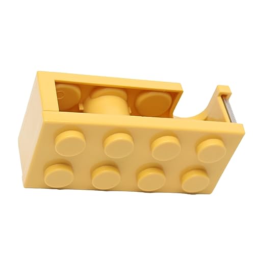Netter Baustein -Klebebandspender - Einfach Schneidkassettenband für Schule, Büro, Studienraum Gelb, PP Material (YELLOW) von Dioche