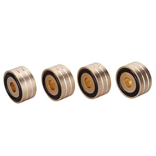 Premium -Lautsprecher -Isolationspikes Stehen Fuß 4pcs 40x20 Mm Aluminiumlegierungslautsprecher Basispads mit Anti Rutsch Gummi für DAC Verstärker Rekorder (Gold) von Dioche