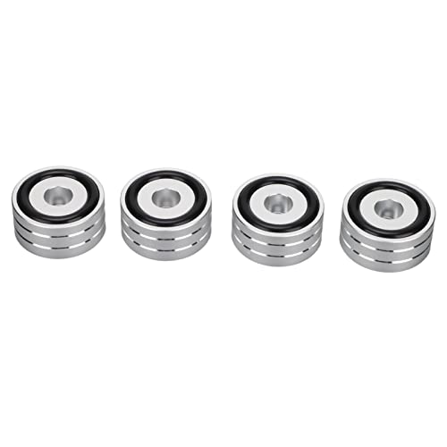 Premium -Lautsprecher -Isolationspikes Stehen Fuß 4pcs 40x20 Mm Aluminiumlegierungslautsprecher Basispads mit Anti Rutsch Gummi für DAC Verstärker Rekorder (Silver) von Dioche