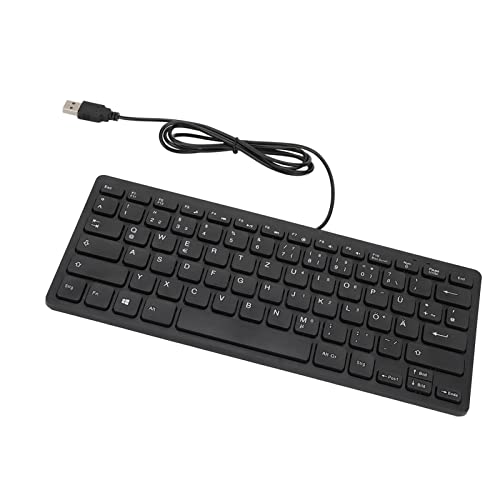 Russische Tastatur Deutsche Tastatur ABS-Tastatur 78-Tasten-Stummschaltung Ultradünne Kabelgebundene -USB-Schnittstelle Desktop-Computer Kleine Sprachtastatur (Deutsch) von Dioche