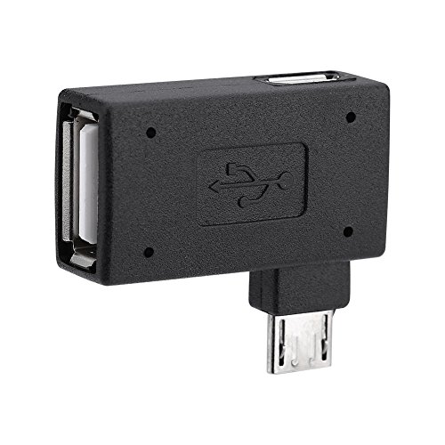 Dioche OTG Adapter USB, 2 USB 2.0-Adapter (Buchse auf Stecker, Micro-OTG), Netzteilanschluss, 90 Grad Links/rechts abgewinkelt Dioche OTG Adapter USB, 2 USB 2.0-Adapter (Buchse auf Stecker, Micro-OTG), Netzteilanschluss, 90 Grad Links/rechts abgewinkelt von Dioche