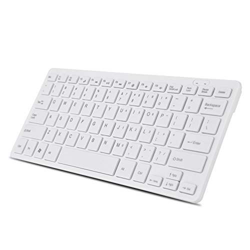 Weiße Tastatur, Kleiner Draht, Weiße Leise Tastatur, Kunststoff, 78 Tasten, Ultradünne -USB-Tastatur mit Kabel für Desktop-Computer, Laptop, PC (weiß) (Weiss) von Dioche