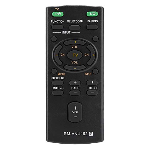 Dioche Fernbedienung, HT-CT60BT Fernbedienung, ABS Schwarz Ersatzfernbedienung RM-ANU192 für Soundbar SACT60BT HTCT60BT SSWCT60 Dioche Fernbedienung, HT-CT60BT Fernbedienung, ABS Schwarz Ersatzfernbedienung RM-ANU192 für Soundbar SACT60BT HTCT60BT SSWCT60 von Dioche