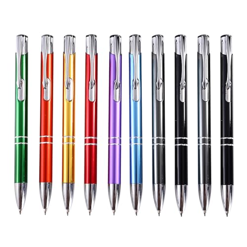 Diogeynu Druckkugelschreiber aus Metall mit Stift-Clip, Unterschrift, Büro, Gäste, Anmeldestift für Hotel, Büro, 10 Stück Diogeynu Druckkugelschreiber aus Metall mit Stift-Clip, Unterschrift, Büro, Gäste, Anmeldestift für Hotel, Büro, 10 Stück von Diogeynu