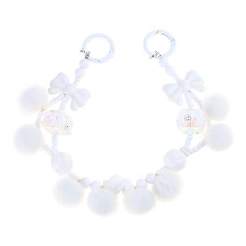 Diogeynu Handy-Schlüsselband mit Perlen, zum Aufhängen, Handschlaufe, Handy-Charm, Plüsch-Pom-Handykette für Damen und Mädchen Diogeynu Handy-Schlüsselband mit Perlen, zum Aufhängen, Handschlaufe, Handy-Charm, Plüsch-Pom-Handykette für Damen und Mädchen von Diogeynu