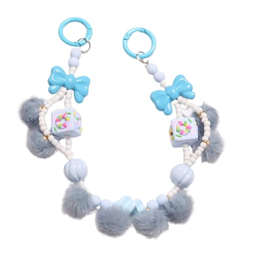 Diogeynu Handy-Schlüsselband mit Perlen, zum Aufhängen, Handschlaufe, Handy-Charm, Plüsch-Pom-Handykette für Damen und Mädchen Diogeynu Handy-Schlüsselband mit Perlen, zum Aufhängen, Handschlaufe, Handy-Charm, Plüsch-Pom-Handykette für Damen und Mädchen von Diogeynu