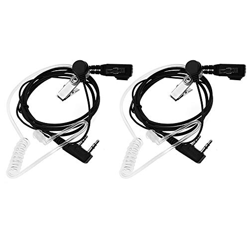 BaoFeng 2-poliges PTT Mikrofon, verdeckte Akustikschlauch-Ohrmuschel für Kenwood PUXING Baofeng UV-5R UV-5RA 888S 2-Wege-Radio (2 Stück) von Dioweny