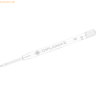 12 x Diplomat Kugelschreibermine G2-Format blau Gehäuse weiß Breite M von Diplomat
