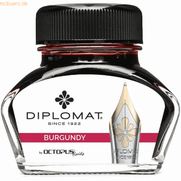 Diplomat Tintenglas Burgunder Rot 30ml von Diplomat