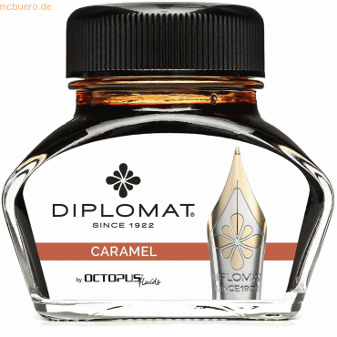 Diplomat Tintenglas Karamell Braun 30ml von Diplomat