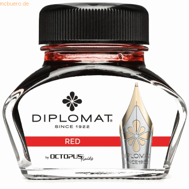 Diplomat Tintenglas Octopus 30ml rot von Diplomat