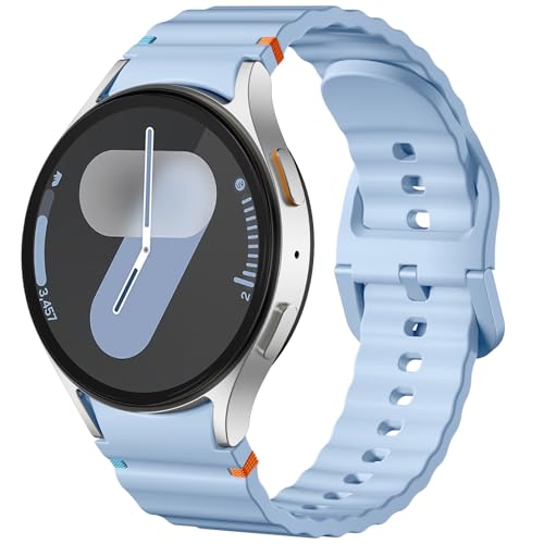 Dirrelo Armband Kompatibel mit Samsung Galaxy Watch 7 6 5 4 FE Armband 40mm 44mm, Keine Lücke Weich Silikon Sport Ersatz Band for Galaxy Watch 5 Pro Armband/Galaxy Watch 6 4 Classic,GletscherBlau Dirrelo Armband Kompatibel mit Samsung Galaxy Watch 7 6 5 4 FE Armband 40mm 44mm, Keine Lücke Weich Silikon Sport Ersatz Band for Galaxy Watch 5 Pro Armband/Galaxy Watch 6 4 Classic,GletscherBlau von Dirrelo