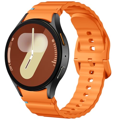 Dirrelo Armband Kompatibel Mit Samsung Galaxy Watch 7 6 5 4 FE 40mm 44mm, Weich Silikon Sport Ersatz Band für Watch 5 Pro/6 4 Classic, Keine Lücke, Herren, Orange Dirrelo Armband Kompatibel Mit Samsung Galaxy Watch 7 6 5 4 FE 40mm 44mm, Weich Silikon Sport Ersatz Band für Watch 5 Pro/6 4 Classic, Keine Lücke, Herren, Orange von Dirrelo