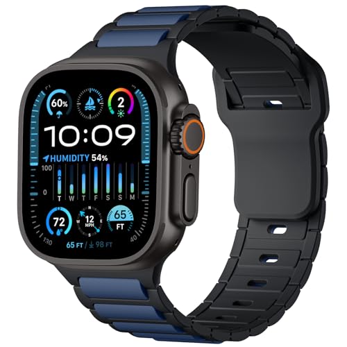Dirrelo Sportarmband Kompatibel mit Apple Watch Ultra 2 Armband Ultra 49mm 46mm 44mm 45mm 42mm Herren, Weich Silikon Sport Wasserdicht Band für iWatch Series 10 9 8 7 SE 6 5 4 3 2 1,Indigo/Schwarz Dirrelo Sportarmband Kompatibel mit Apple Watch Ultra 2 Armband Ultra 49mm 46mm 44mm 45mm 42mm Herren, Weich Silikon Sport Wasserdicht Band für iWatch Series 10 9 8 7 SE 6 5 4 3 2 1,Indigo/Schwarz von Dirrelo