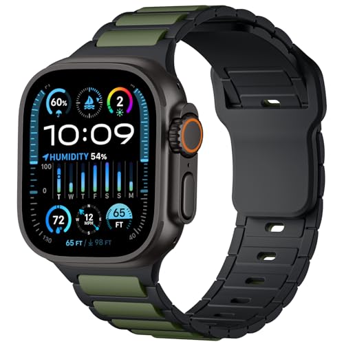 Dirrelo Sportarmband Kompatibel mit Apple Watch Ultra Armband Ultra 2 49mm 46mm 44mm 45mm 42mm Herren, Weich Silikon Sport Wasserdicht Band für iWatch Series 10 9 8 7 SE 6 5 4 3 2 1,Orange/Schwarz Dirrelo Sportarmband Kompatibel mit Apple Watch Ultra Armband Ultra 2 49mm 46mm 44mm 45mm 42mm Herren, Weich Silikon Sport Wasserdicht Band für iWatch Series 10 9 8 7 SE 6 5 4 3 2 1,Orange/Schwarz von Dirrelo