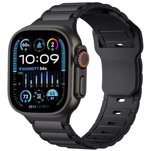 Dirrelo Sportarmband Kompatibel mit Apple Watch Ultra Armband Ultra 2 49mm 46mm 44mm 45mm 42mm Herren Damen, Weich Silikon Sport Wasserdicht Band für iWatch Series 10 9 8 7 SE 6 5 4 3 2 1,Schwarz Dirrelo Sportarmband Kompatibel mit Apple Watch Ultra Armband Ultra 2 49mm 46mm 44mm 45mm 42mm Herren Damen, Weich Silikon Sport Wasserdicht Band für iWatch Series 10 9 8 7 SE 6 5 4 3 2 1,Schwarz von Dirrelo