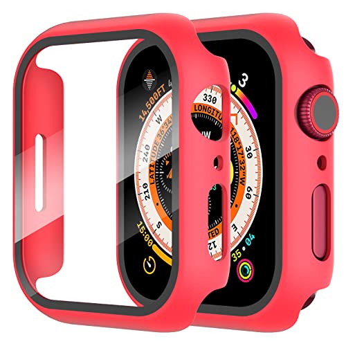 Diruite 2-Stück Hülle für Apple Watch Series 6/5/4/SE 40mm Hartglas Schutzhülle,Hard PC Ultradünne Glas Schutz Case Rundum Displayschutz für iWatch 40mm Schutzhülle von Diruite