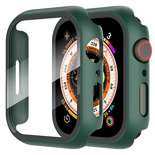 Diruite 2-Stück Hülle für Apple Watch Series 6/5/4/SE 40mm Hartglas Schutzhülle,Hard PC Ultradünne Glas Schutz Case Rundum Displayschutz für iWatch 40mm Schutzhülle von Diruite