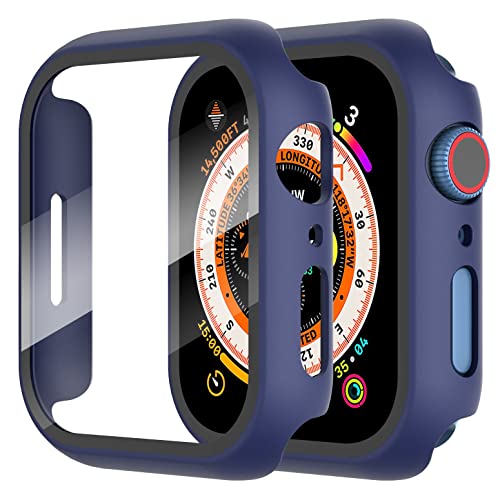 Diruite 2-Stück Hülle für Apple Watch Series 6/5/4/SE 40mm Hartglas Schutzhülle,Hard PC Ultradünne Glas Schutz Case Rundum Displayschutz für iWatch 40mm Schutzhülle von Diruite