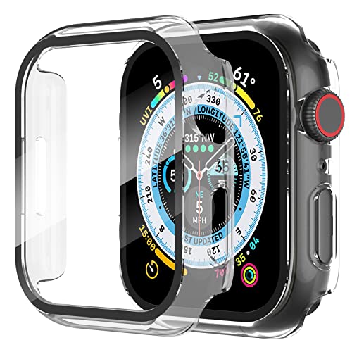 Diruite 2-Stück Hülle für Apple Watch Series 9/8/7 45mm Hartglas Schutzhülle Hard PC Ultradünne Glas Schutz Case Rundum Displayschutz,Transparent,45mm Diruite 2-Stück Hülle für Apple Watch Series 9/8/7 45mm Hartglas Schutzhülle Hard PC Ultradünne Glas Schutz Case Rundum Displayschutz,Transparent,45mm von Diruite