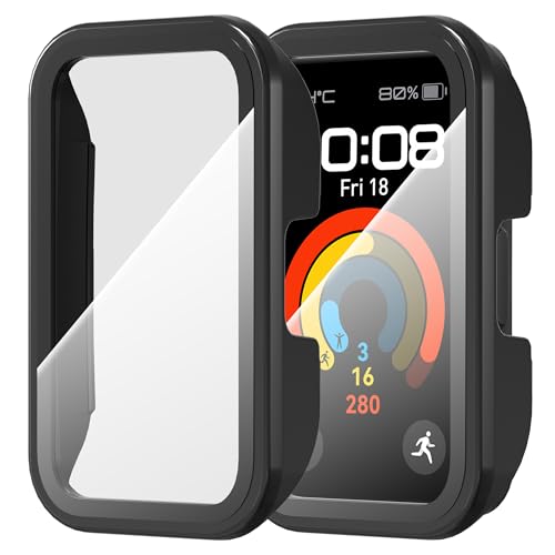 Diruite 2 Stück Hülle für Huawei Band 10/Band 9/Band 8 Schutzhülle Ultradünne PC HD Kratzfest Hartglas Displayschutz,Schwarz&Schwarz Diruite 2 Stück Hülle für Huawei Band 10/Band 9/Band 8 Schutzhülle Ultradünne PC HD Kratzfest Hartglas Displayschutz,Schwarz&Schwarz von Diruite