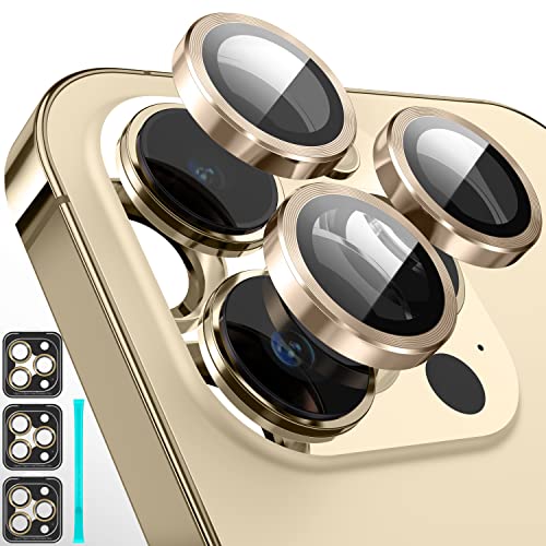 Diruite 3-Stück Kamera Linse Schutzfolie für iPhone 14 Pro/14 Pro Max Kameraschutz，HD 360° Schutzfolie + Aluminiumring + Gehärtetes Glas für iPhone 14 Pro/Pro Max Camera Protector[Anti-Kratzer] von Diruite