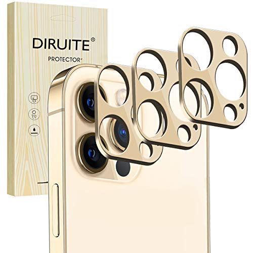 Diruite 3-Stück für iPhone 12 Pro Kamera Schutzfolie,Metall kameraschutz kratzfest Geeignet für iPhone 12 Pro(6,1 Zoll)-Golden von Diruite