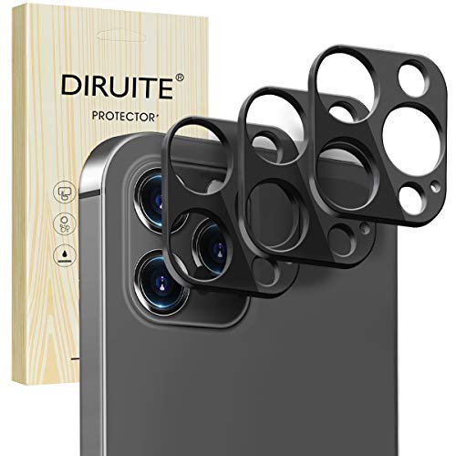 Diruite 3-Stück für iPhone 12 Pro Kamera Schutzfolie,Metall kameraschutz kratzfest Geeignet für iPhone 12 Pro(6,1 Zoll)-Schwarz von Diruite