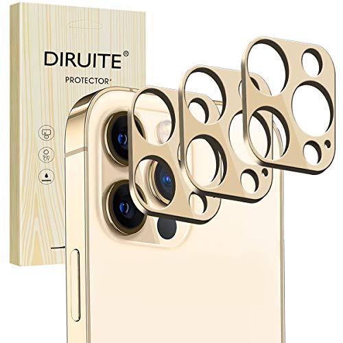 Diruite 3-Stück für iPhone 12 Pro Max Kamera Schutzfolie,Metall kameraschutz kratzfest Geeignet für iPhone 12 Pro Max(6,7 Zoll)-Golden von Diruite