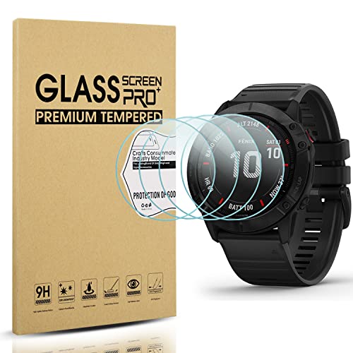 Diruite 4 Stück Displayschutz für Garmin Fenix 6X Pro/6X Pro Solar/6X Schutzfolie,HD Glas Displayschutzfolie für Garmin Fenix 6X Pro/6X Pro Solar/6X Intelligente Uhr von Diruite