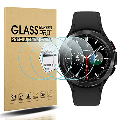 Diruite 4 Stück Displayschutz für Samsung Galaxy Watch 4 Classic 46mm Schutzfolie,HD Glas Displayschutzfolie für Samsung Galaxy Watch 4 Classic 46mm Intelligente Uhr[Anti-Kratzen][Keine Blasenfrei] von Diruite