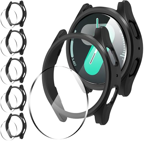 Diruite 5+5 Stück Hülle für Samsung Galaxy Watch 7 40mm Schutzhülle,Ultradünne HD Hartglas Glas Schutzfolie*5+Ausgehöhlt Kratzfest PC Case*5 für Samsung Galaxy Watch 7 40mm Displayschutz Diruite 5+5 Stück Hülle für Samsung Galaxy Watch 7 40mm Schutzhülle,Ultradünne HD Hartglas Glas Schutzfolie*5+Ausgehöhlt Kratzfest PC Case*5 für Samsung Galaxy Watch 7 40mm Displayschutz von Diruite